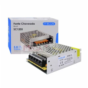 Fonte Chaveada Estabilizada 12V 5A SC1205 - It Blue