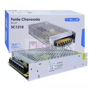 Fonte Chaveada Estabilizada 12V 10A SC1210 