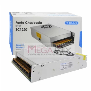 Fonte Chaveada Estabilizada 12V 20A SC1220 - It Blue