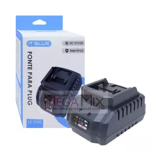 Base Carregadora para Bateria de Parafusadeira 21V/2A LE-0182 - It- Blue