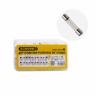 Kit Fusível de Vidro com 100un BOM-5535 - Bomvink