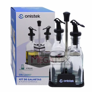 Kit Galheteiro e Porta-Temperos 4 Peças ON-LD007 - Onistek
