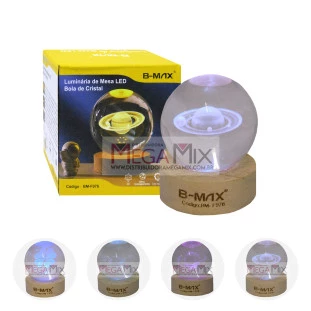 Luminária de Mesa Globo de Vidro RGB BM-F976 - B-max
