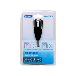 Adaptador de Placa Som USB 2.0 Externo 7.1 Canais HB-T130 - Knup 