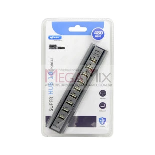 Hub USB 2.0 10 Portas com fonte HB-T69 - Knup