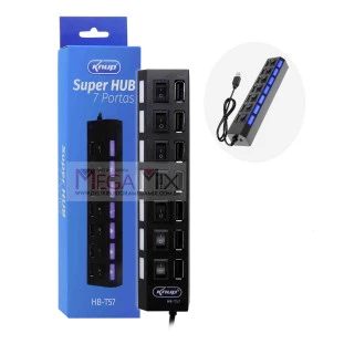  Hub USB 2.0 7 Portas HB-T57 - Knup