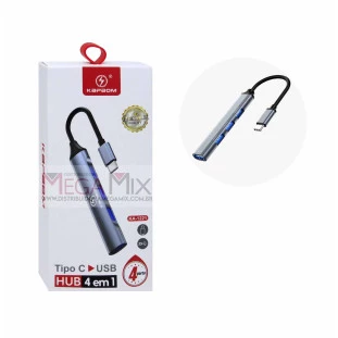 Hub 4 em 1 Tipo C para 4 Portas USB KA-1221 - Kapbom