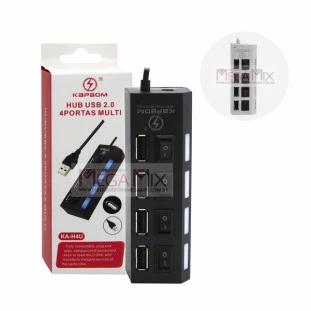 Hub USB 2.0 4 Portas USB 480Mbps KA-H4U - Kapbom