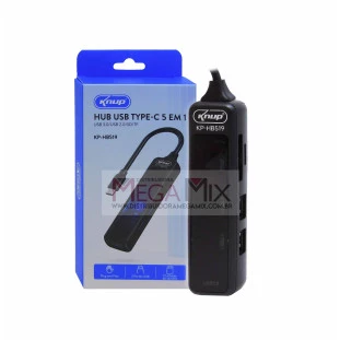 Adaptador Tipo C 5 em 1 para USB/SD/TF KP-HB519 - Knup