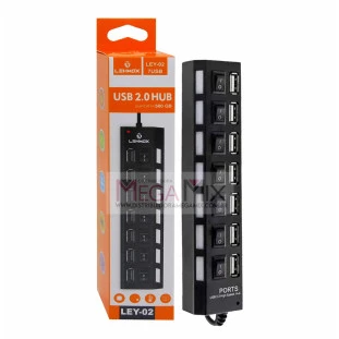 Hub USB 2.0 7 Portas USB 480Mbps LEY-02 - Lehmox 