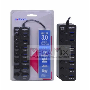 Hub USB 3.0 7 Portas UH-317S - Exbom