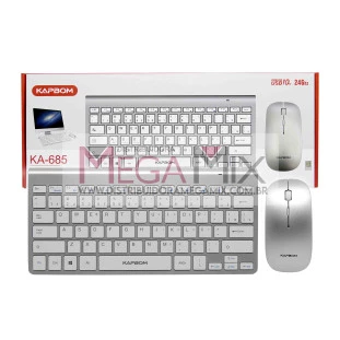 Kit Teclado e Mouse sem Fio KA-685 - Kapbom