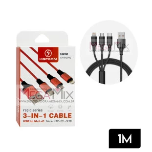 Cabo para Celular 3 em 1 KAP-201 - Kapbom