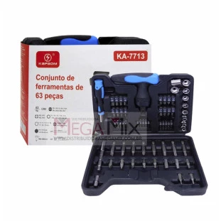 Kit de Ferramentas 63 Peças KA-7713 - Kapbom