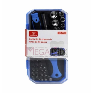 Kit de Chaves de Fenda com 44 Peças KA-7715 - Kapbom