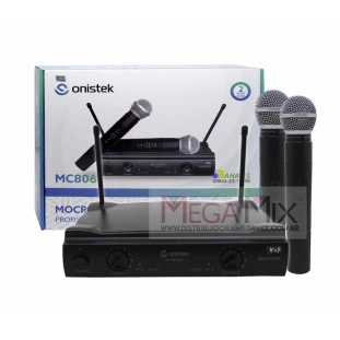 Kit de Microfone Duplo Sem Fio VHF MC806 - Onistek