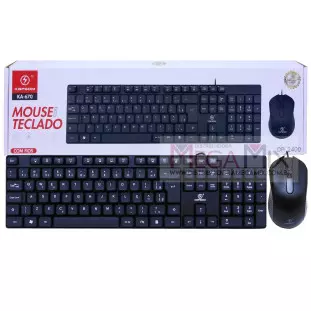 Kit Teclado e Mouse com Fio USB KA-670 - Kapbom