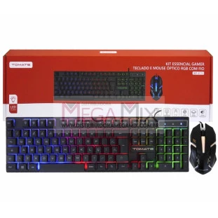 Kit Teclado e Mouse Gamer USB RGB MKT-G1713 - Tomate