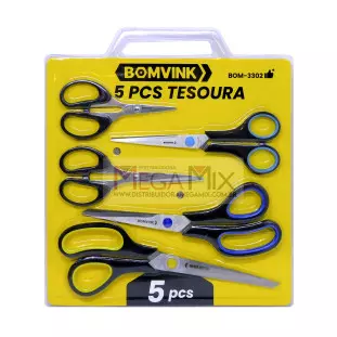 Kit com 5 Tesouras BOM-3302 - Bomvink