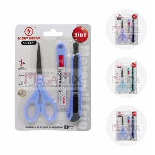 Kit Papelaria 3 Peças KA-6371 - Kapbom