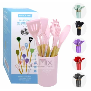 Jogo Utensílios de Cozinha com 12 Pçs (Silicone) BW1050 