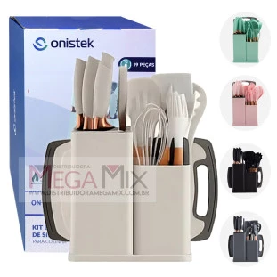 Kit Utensílios de Cozinha de Silicone 19 Peças ON-LD004 - Onistek