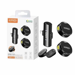Microfone de Lapela Duplo S/Fio Iphone KMF4-A - Kaidi