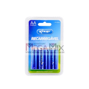 Pilha AA Recarregável c/4 2700mAh KP-4800AA - Knup