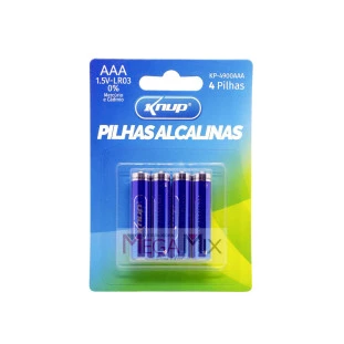 Pilha Alcalina AAA c/4 KP-4900AAA - Knup