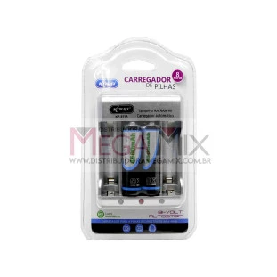 Carregador de Pilhas + 02 Pilhas Recarregáveis AA KP-511A - Knup