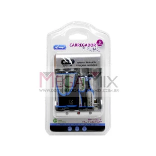 Carregador de Pilhas + 4 Pilhas Recarregáveis AA/AAA KP-511AB - Knup