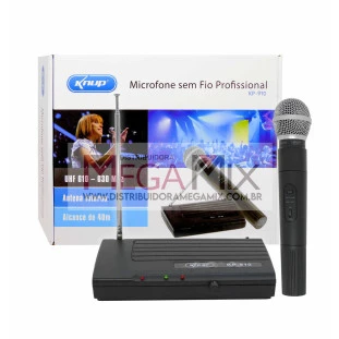 Microfone sem Fio Profissional VHF KP-910 - KNUP
