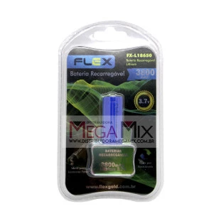 Bateria Recarregável Lanterna Tática 3.7V 3800mah FX-L18650 - Flex