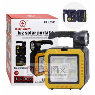 Lanterna Solar 15W com Kit de Ferramentas KA-L6993 - Kapbom