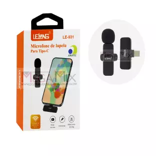 Microfone de Lapela s/Fio para Tipo C LE-931 - Lelong 