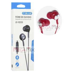 Fone de Ouvido c/Microfone LE-0233 - It-Blue