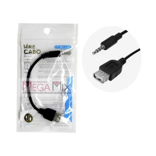  Cabo Extensor P2 + USB Fêmea 20CM LE-1012 -It-Blue