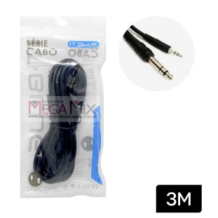 Cabo P2 + P10 Estéreo 3m LE-5513 - Lelong