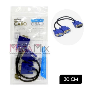 Cabo VGA (Macho) para 2 VGA (Fêmea) LE-5514 - It-Blue