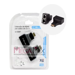 Extensor HDMI por cabo Cat-5E/6E FULL HD 3D 1080P 30M LE-5547 - It-Blue