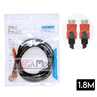 Cabo HDMI + HDMI com Malha 1.8M LE-6612 - It-Blue
