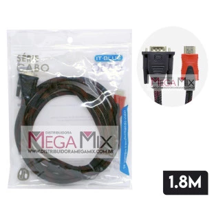 Cabo HDMI para VGA 1.8M LE-6619 - It-Blue