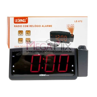 Rádio Relógio com Alarme LE-672 - Lelong 