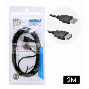 Cabo Extensor USB 2.0 F/M 2m LE-803 - lt-Blue