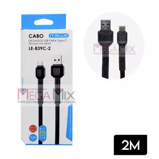 Cabo de Dados USB + Tipo C 2M 2.4A LE-839C-2 - It-Blue