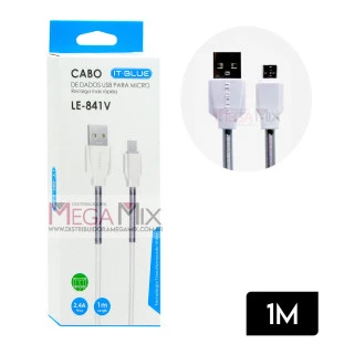 Cabo de Dados USB + Micro USB (V8) 1M 3.1A LE-841V - It-Blue