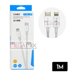 Cabo de Dados Tipo C + Iphone 1M 2.4A LE-848 - It-Blue