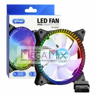 Cooler para Gabinete e CPU com Led RGB 1500RPM KP-VR308 - Knup