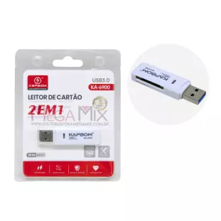 Leitor de Cartão USB 3.0 2 em 1 SD/MicroSD KA-6900 - Kapbom 