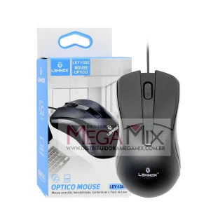 Mouse Óptico com fio USB LEY-1505 - Lehmox